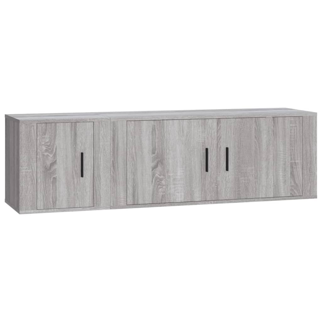 2-tlg. TV-Schrank-Set Grau Sonoma Holzwerkstoff