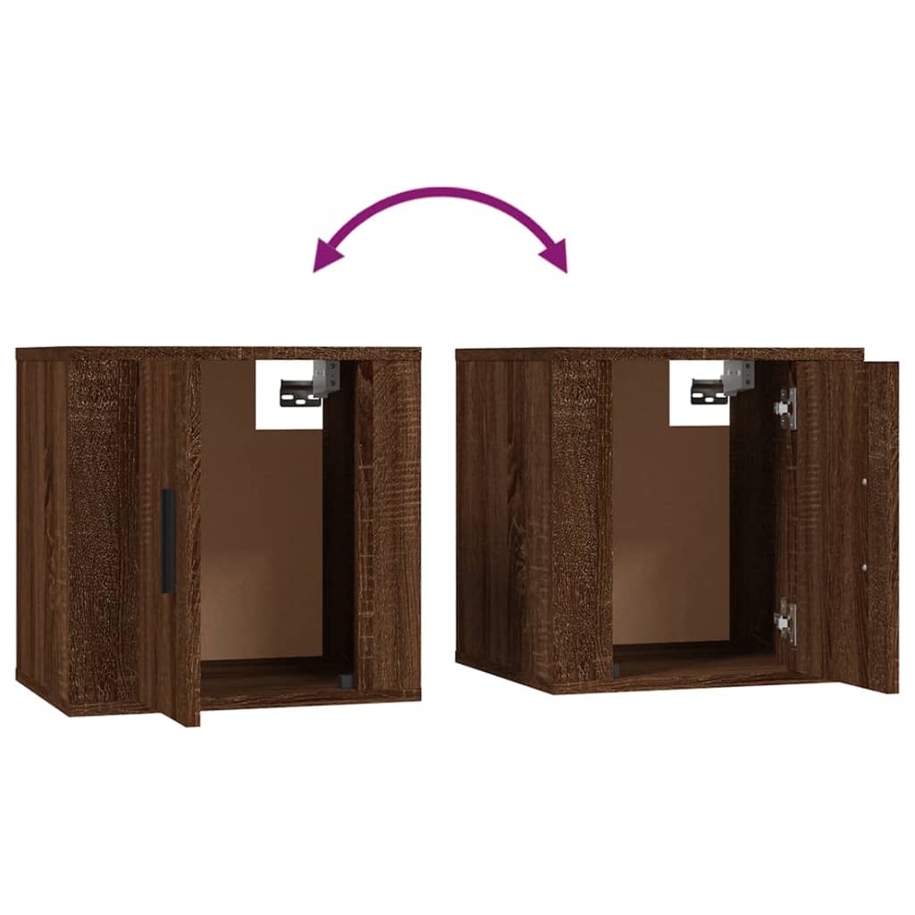 Ensemble de meubles TV 3 pièces en bois aspect chêne brun