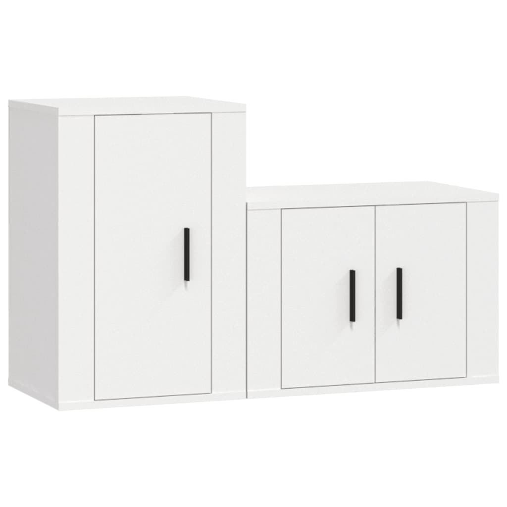 Ensemble de meubles TV 2 pièces en bois blanc