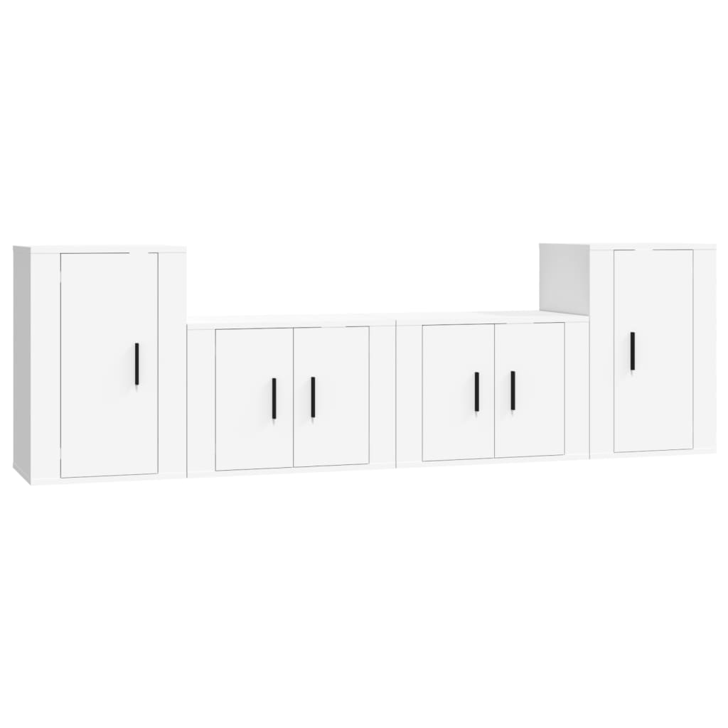 Ensemble de meubles TV 4 pièces en bois blanc