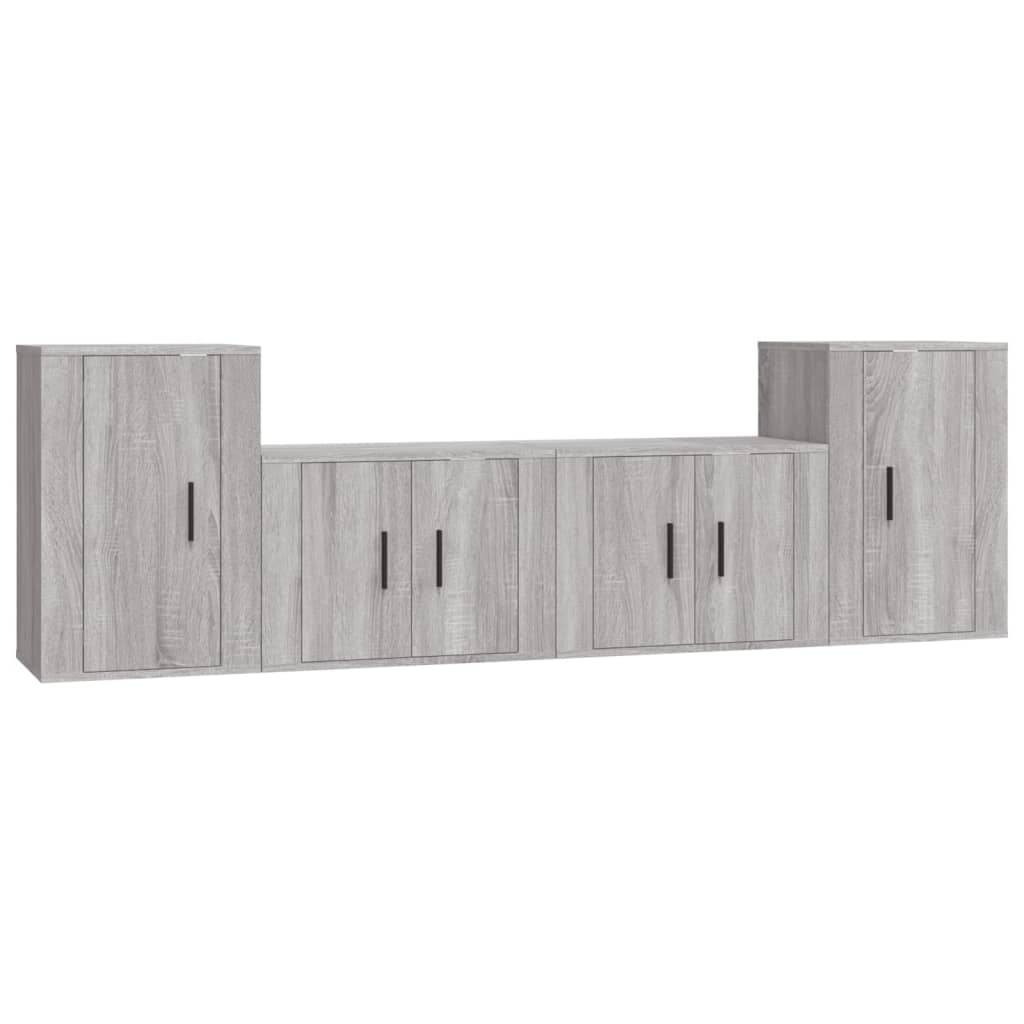 Ensemble de meubles TV 4 pièces, en bois de Sonoma gris