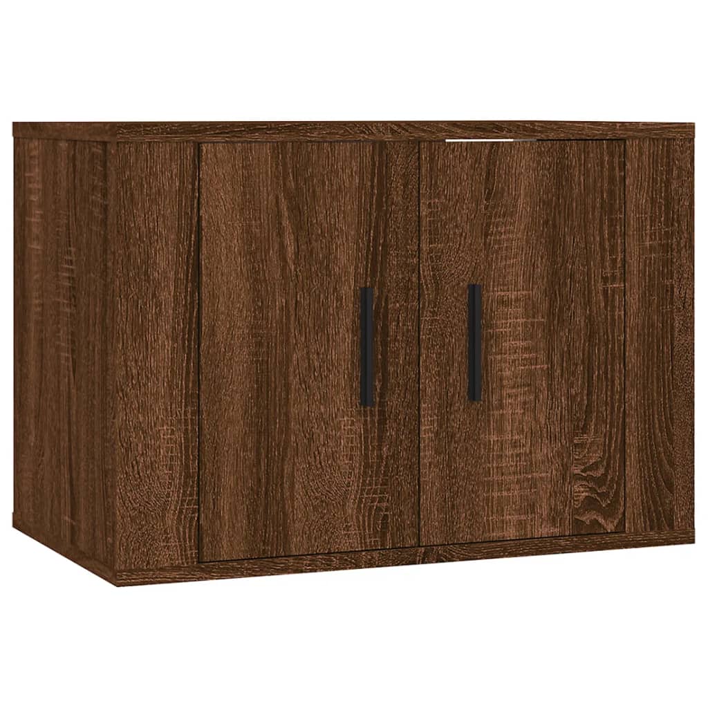 Ensemble de meubles TV 4 pièces en bois aspect chêne brun