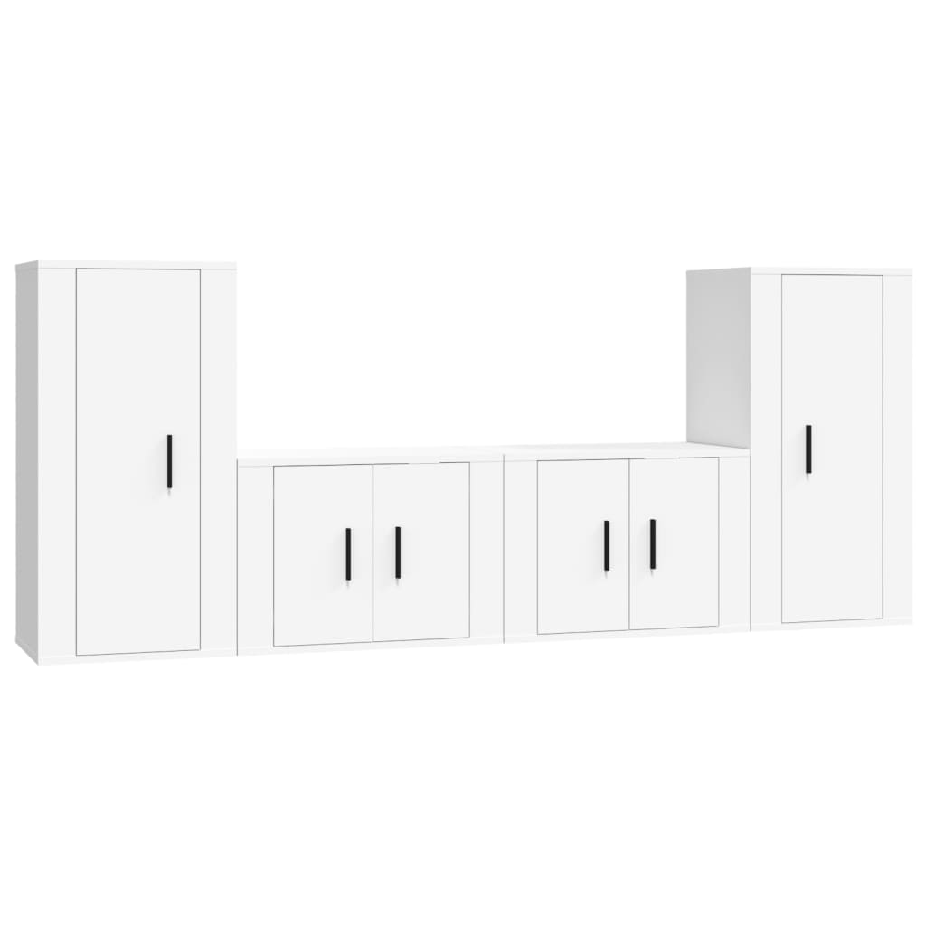 Ensemble de meubles TV 4 pièces en bois blanc