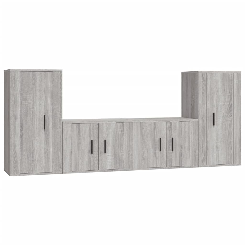 Ensemble de meubles TV 4 pièces, en bois de Sonoma gris