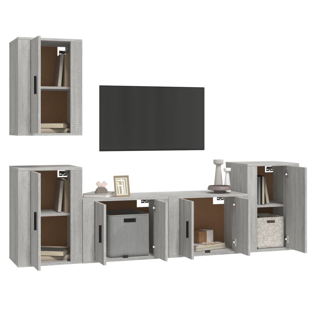 Ensemble de meubles TV 5 pièces, en bois de Sonoma gris