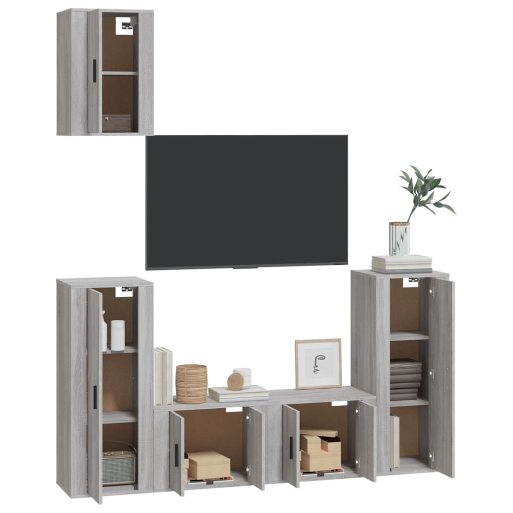 Ensemble de meubles TV 5 pièces, en bois de Sonoma gris