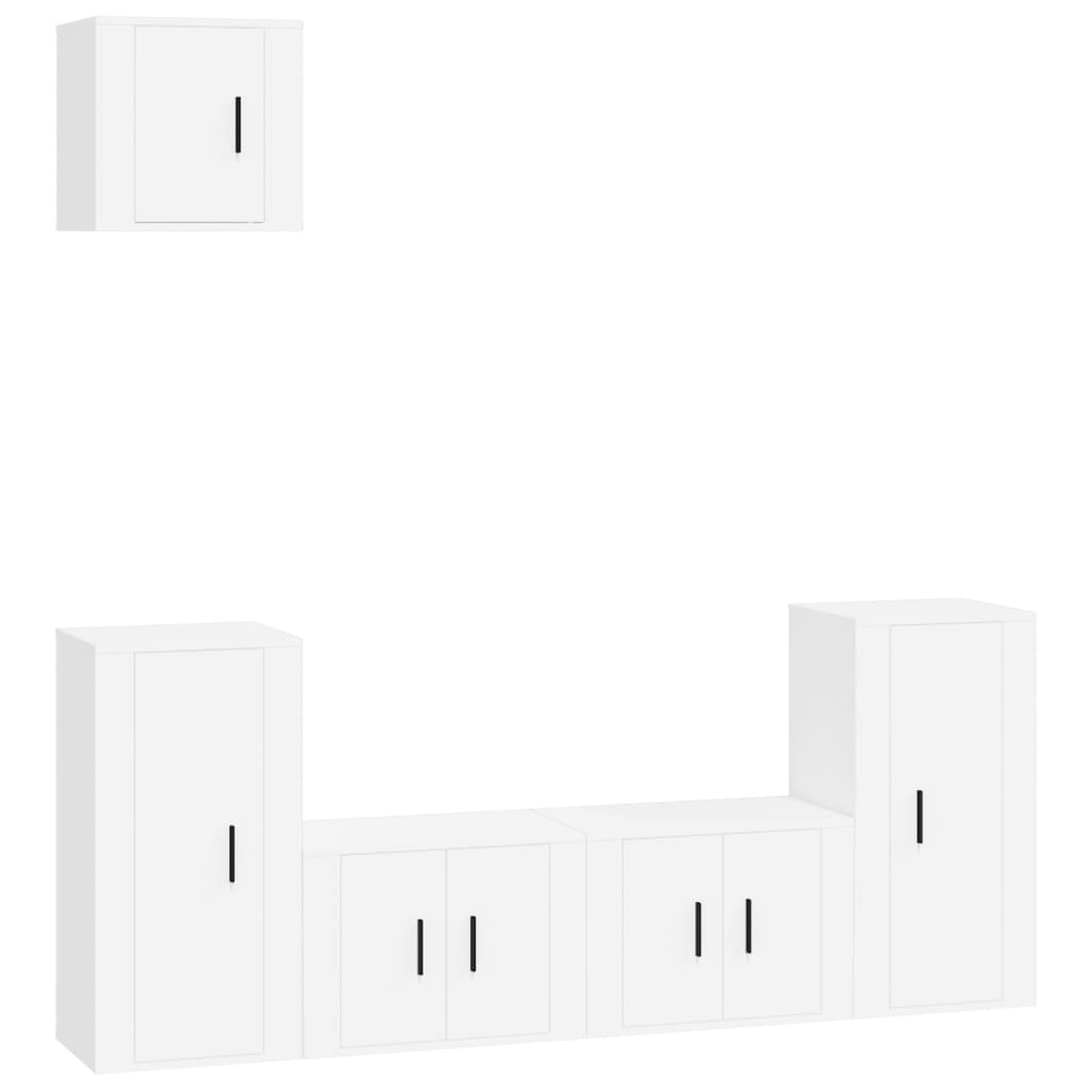 5-tlg. TV-Schrank-Set Weiß Holzwerkstoff
