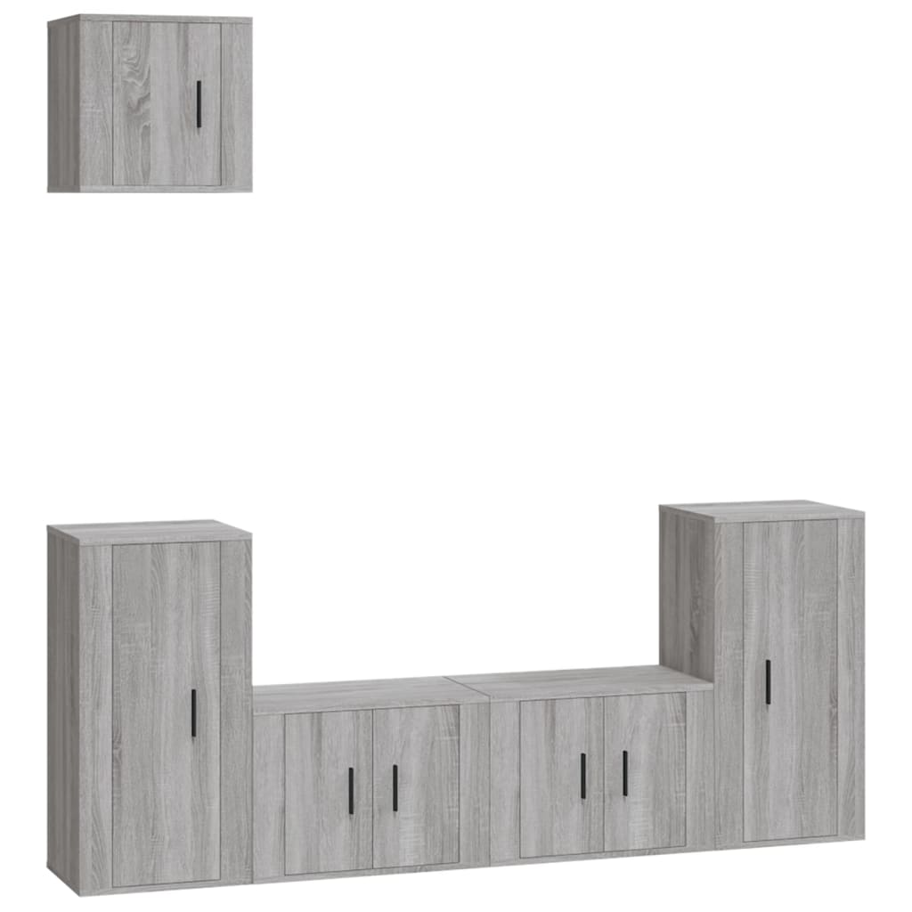 5-tlg. TV-Schrank-Set Grau Sonoma Holzwerkstoff