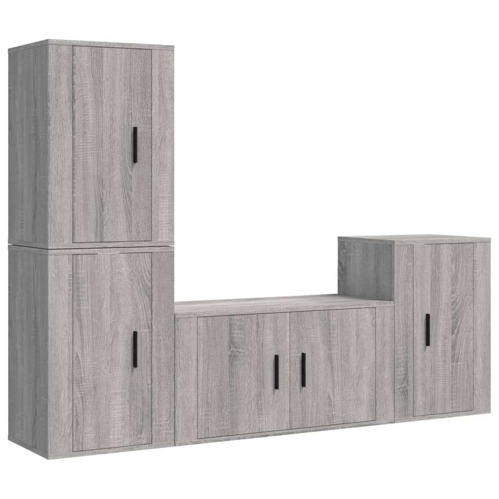 Ensemble de meubles TV 4 pièces, en bois de Sonoma gris
