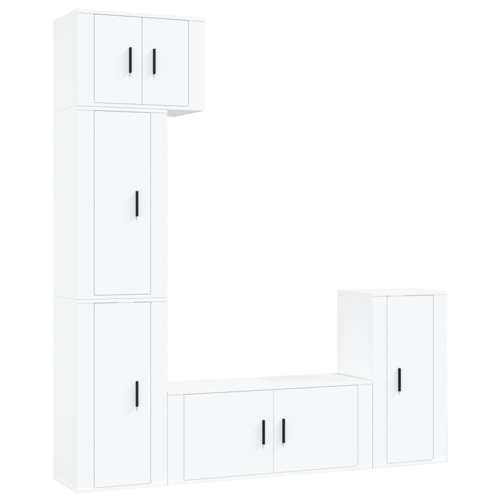 5-tlg. TV-Schrank-Set Weiß Holzwerkstoff