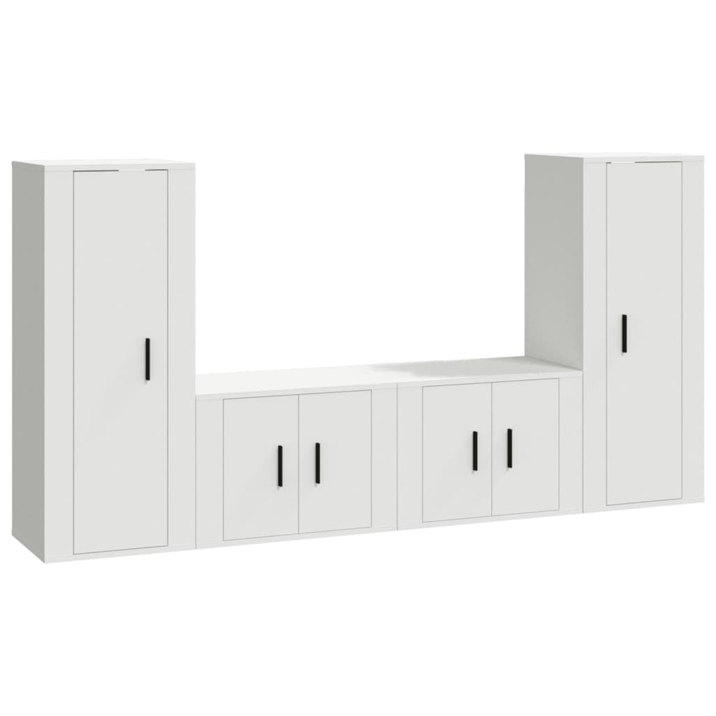 Ensemble de meubles TV 4 pièces en bois blanc