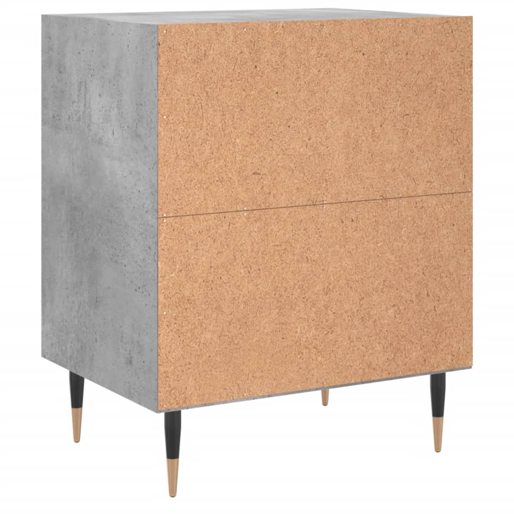 Bedside tables 2 pcs. Concrete grey 40x30x50 cm wood material
