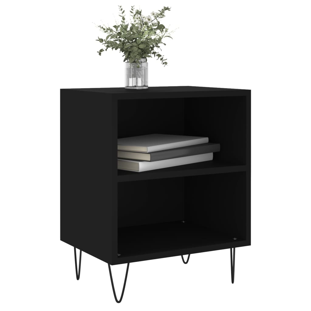 Tables de chevet 2 pcs. Noir 40x30x50 cm en bois