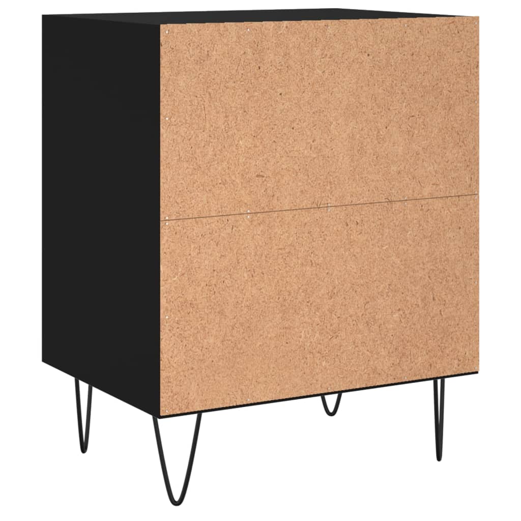 Tables de chevet 2 pcs. Noir 40x30x50 cm en bois
