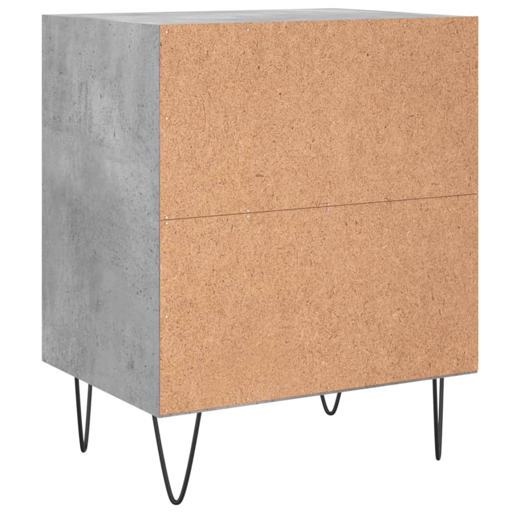 Bedside tables 2 pcs. Concrete grey 40x30x50 cm wood material