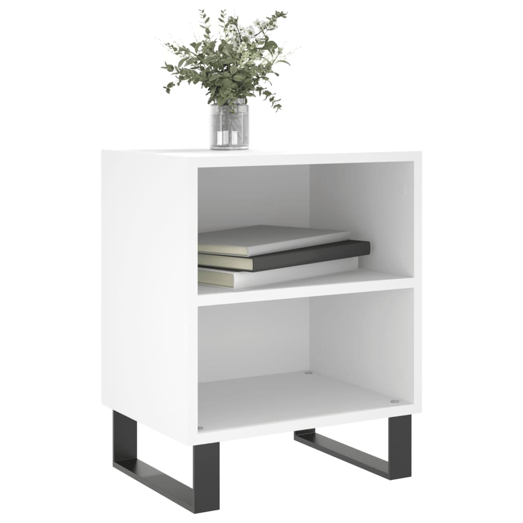 Bedside tables 2 pcs. White 40x30x50 cm wood material