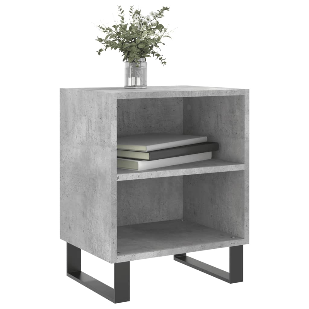 Bedside tables 2 pcs. Concrete grey 40x30x50 cm wood material