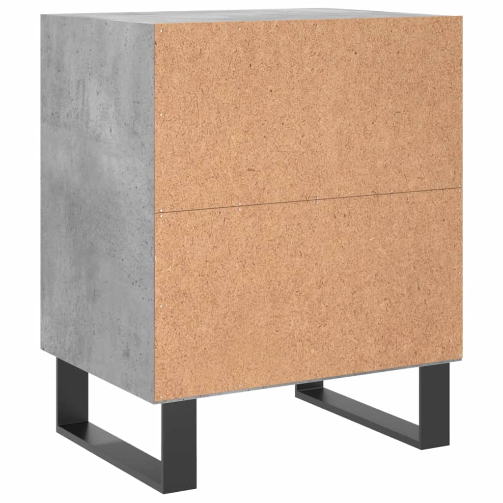 Bedside tables 2 pcs. Concrete grey 40x30x50 cm wood material