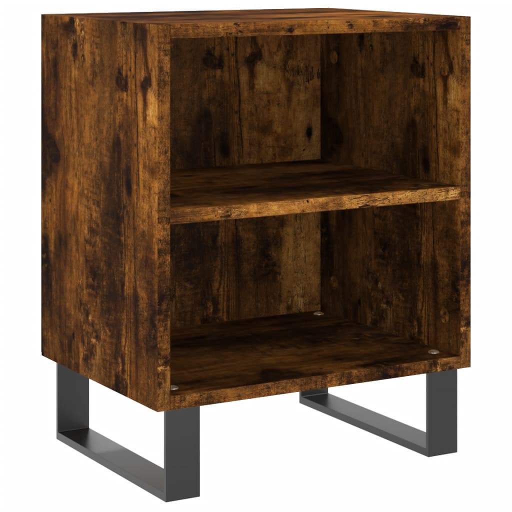 Bedside table smoked oak 40x30x50 cm wood material