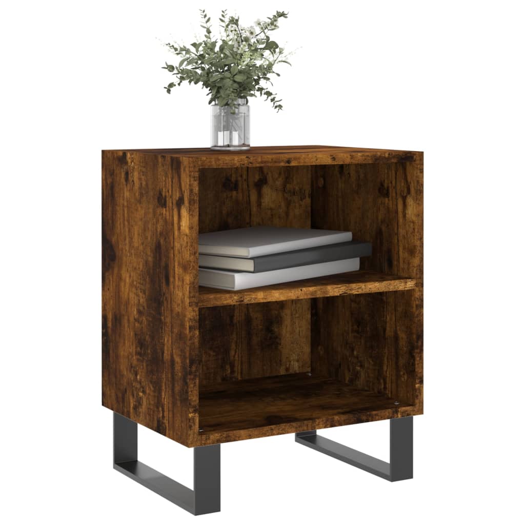 Bedside table smoked oak 40x30x50 cm wood material
