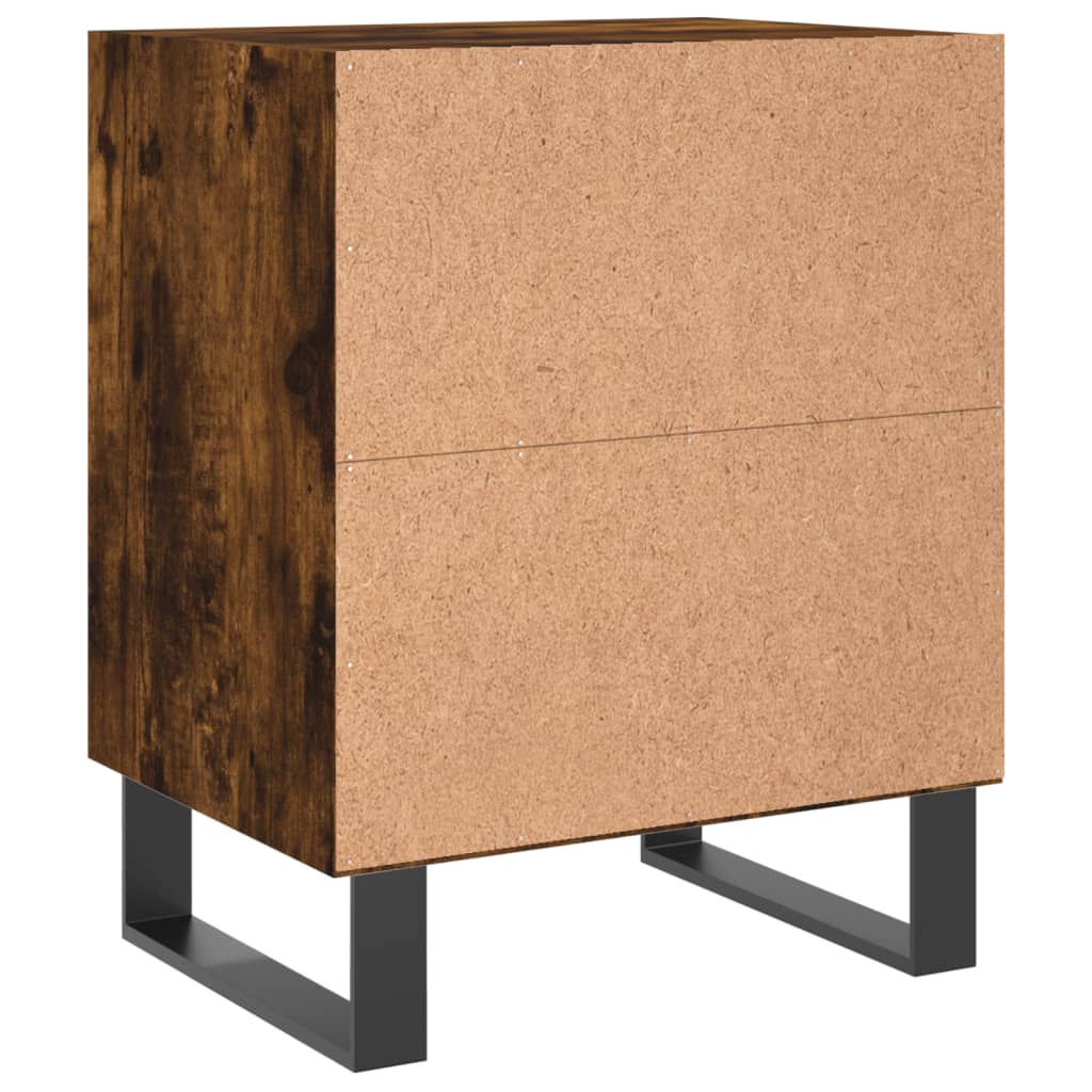 Bedside table smoked oak 40x30x50 cm wood material