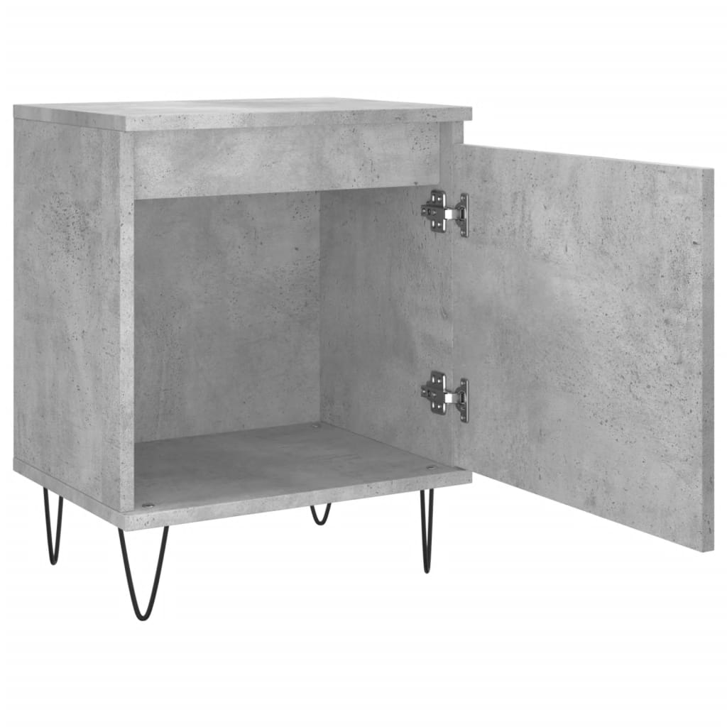 Bedside tables 2 pcs. Concrete grey 40x30x50 cm wood material
