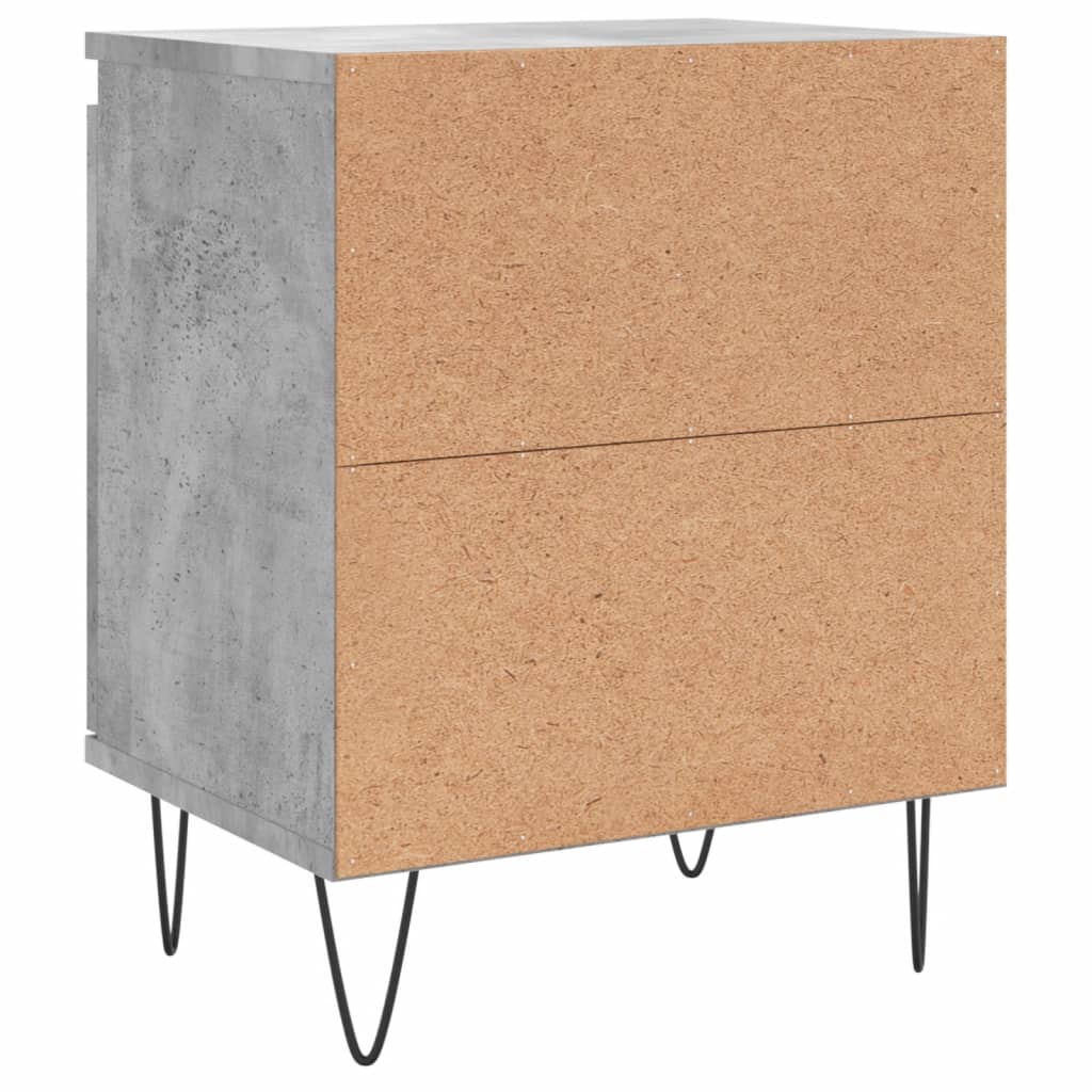 Bedside tables 2 pcs. Concrete grey 40x30x50 cm wood material