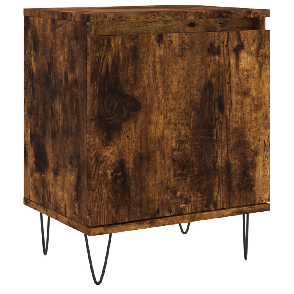 Bedside table smoked oak 40x30x50 cm wood material