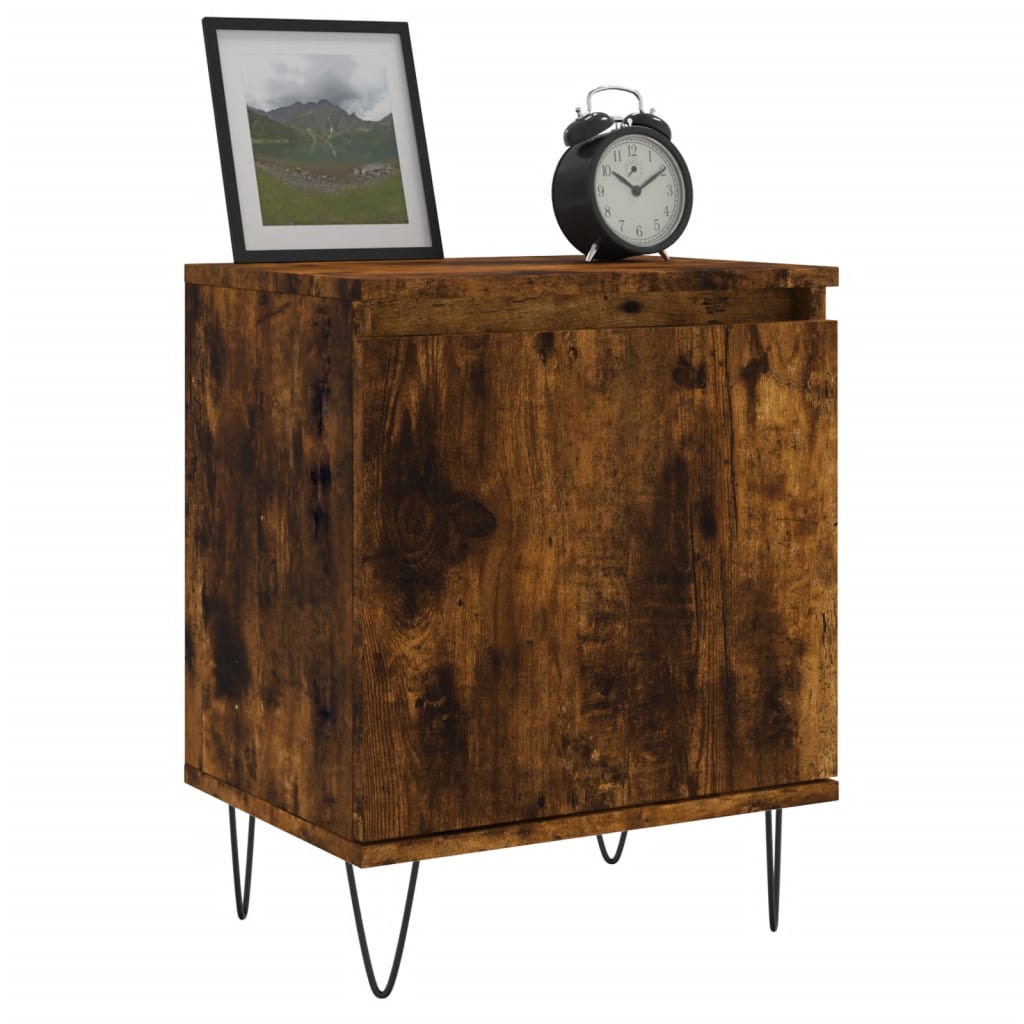 Bedside table smoked oak 40x30x50 cm wood material