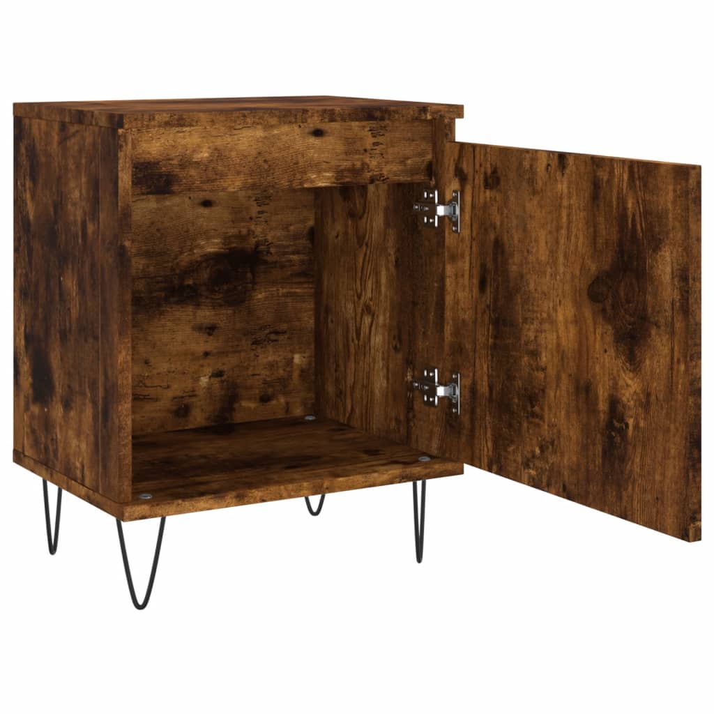Bedside table smoked oak 40x30x50 cm wood material