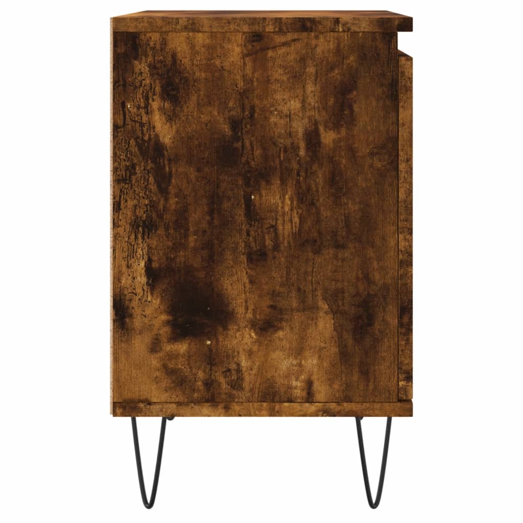 Bedside table smoked oak 40x30x50 cm wood material