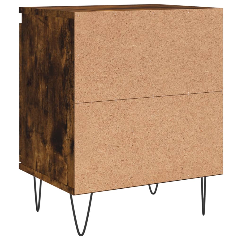 Bedside table smoked oak 40x30x50 cm wood material