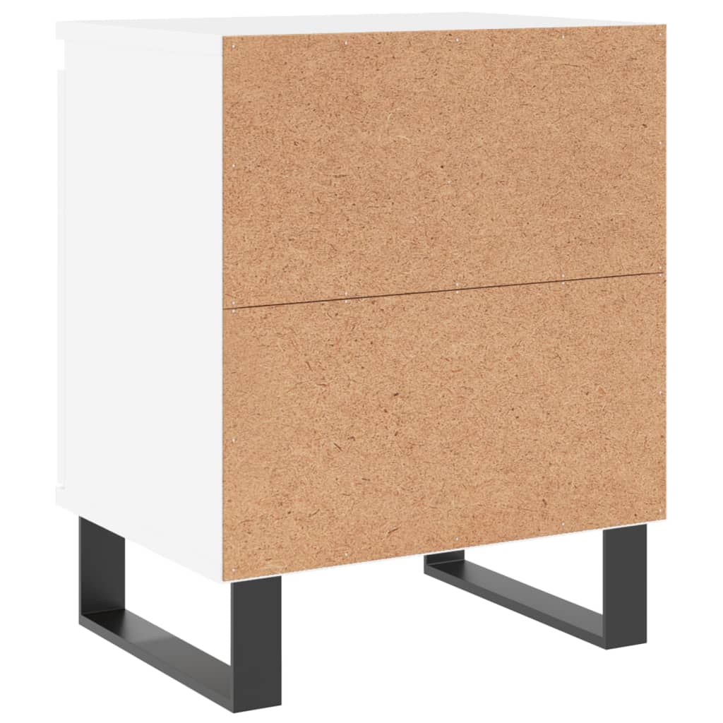 Bedside tables 2 pcs. White 40x30x50 cm wood material