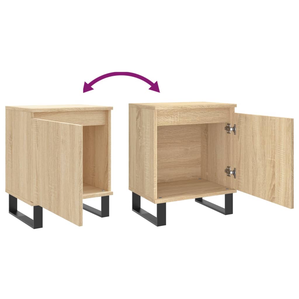 Tables de chevet 2 pcs. Chêne Sonoma 40x30x50 cm matériau bois