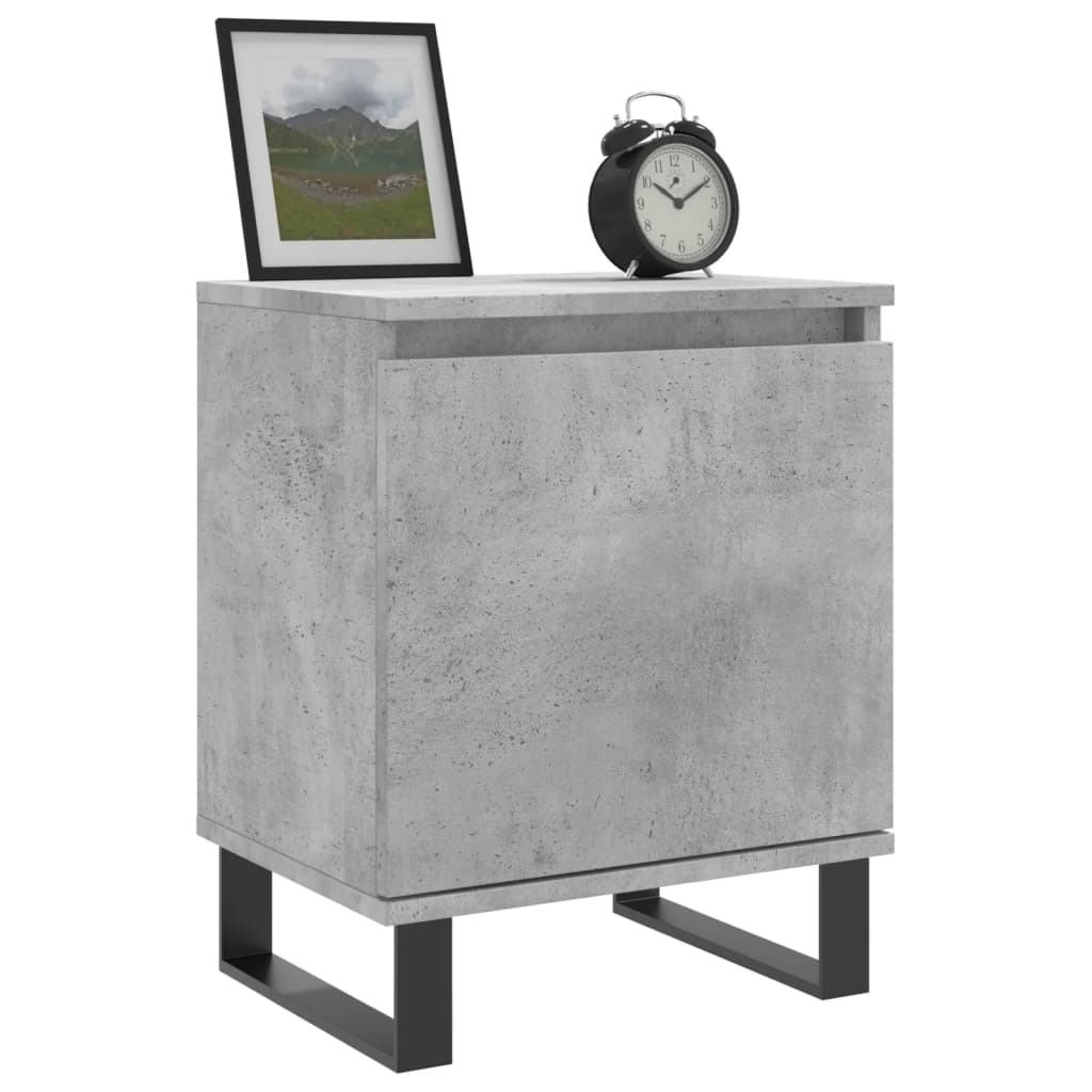 Bedside tables 2 pcs. Concrete grey 40x30x50 cm wood material