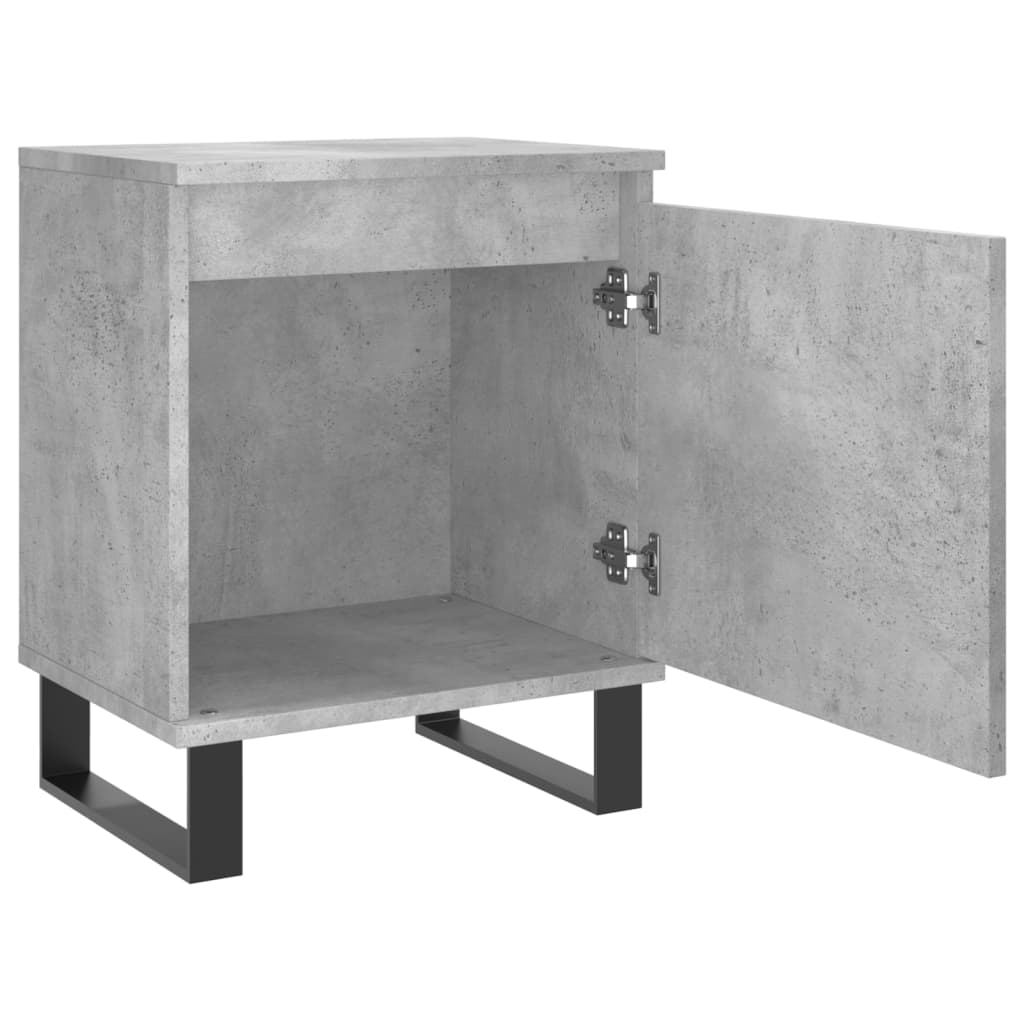 Bedside tables 2 pcs. Concrete grey 40x30x50 cm wood material
