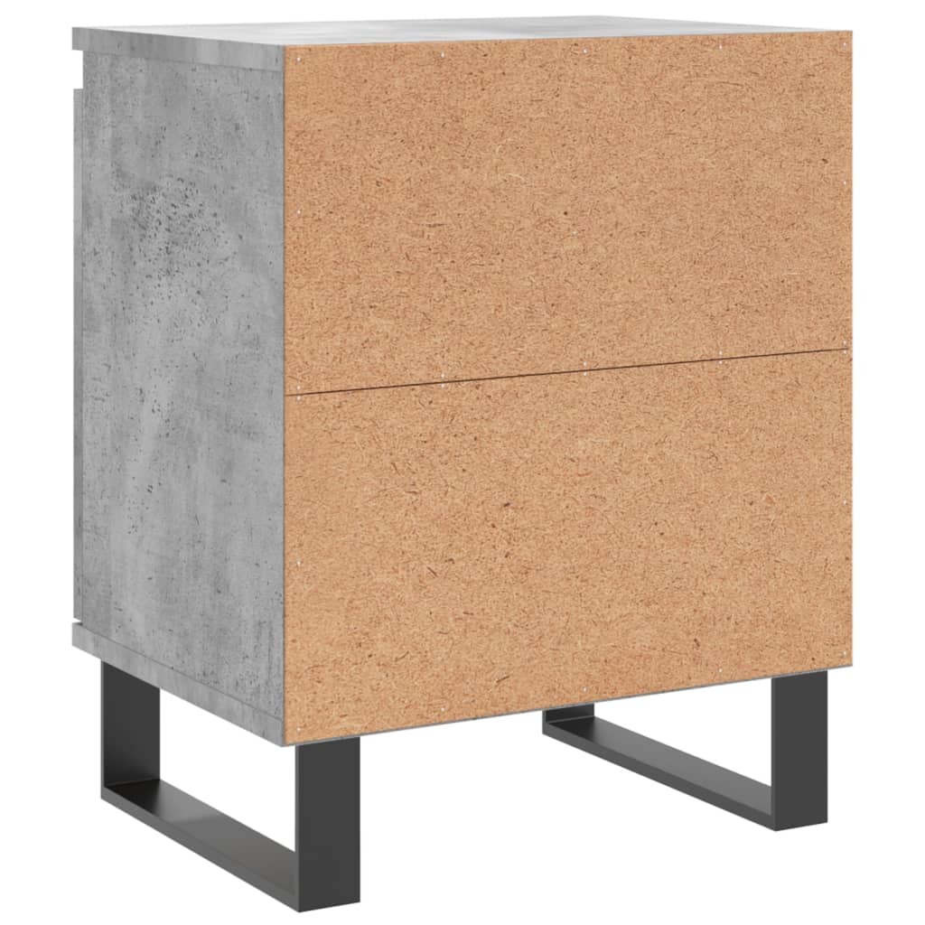Bedside tables 2 pcs. Concrete grey 40x30x50 cm wood material