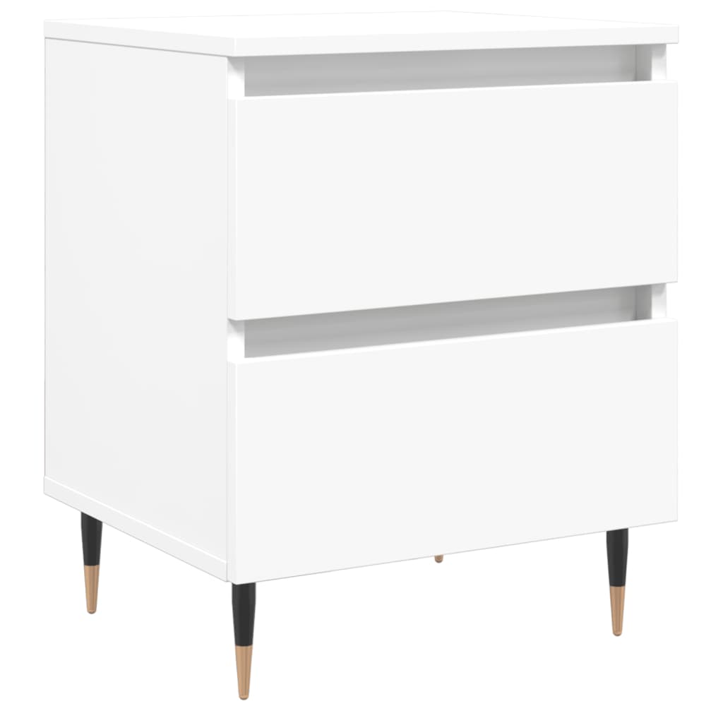 Table de chevet blanche 40x35x50 cm en bois