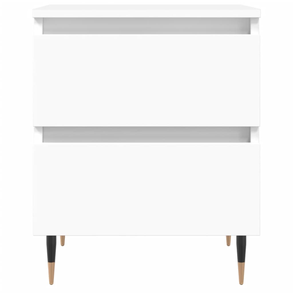 Table de chevet blanche 40x35x50 cm en bois