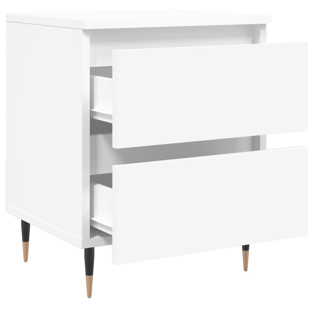 Table de chevet blanche 40x35x50 cm en bois