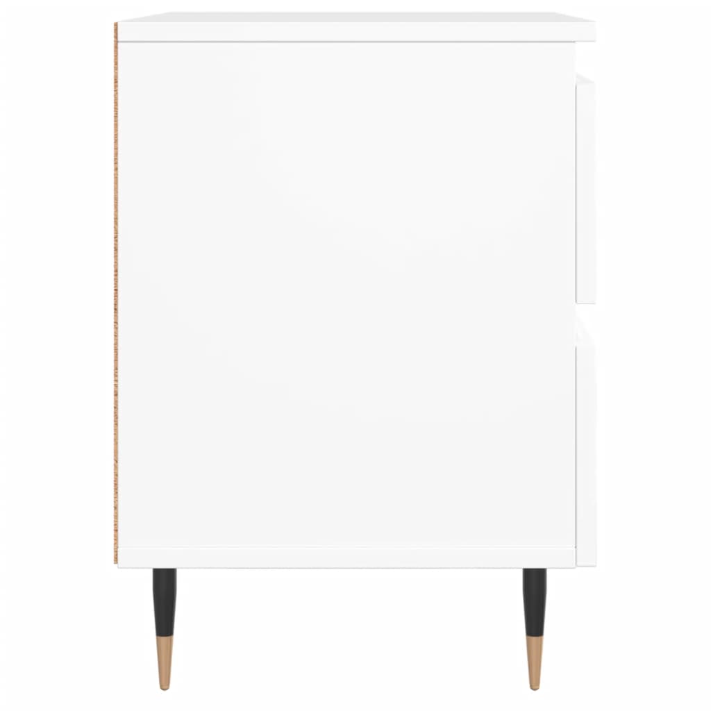 Table de chevet blanche 40x35x50 cm en bois