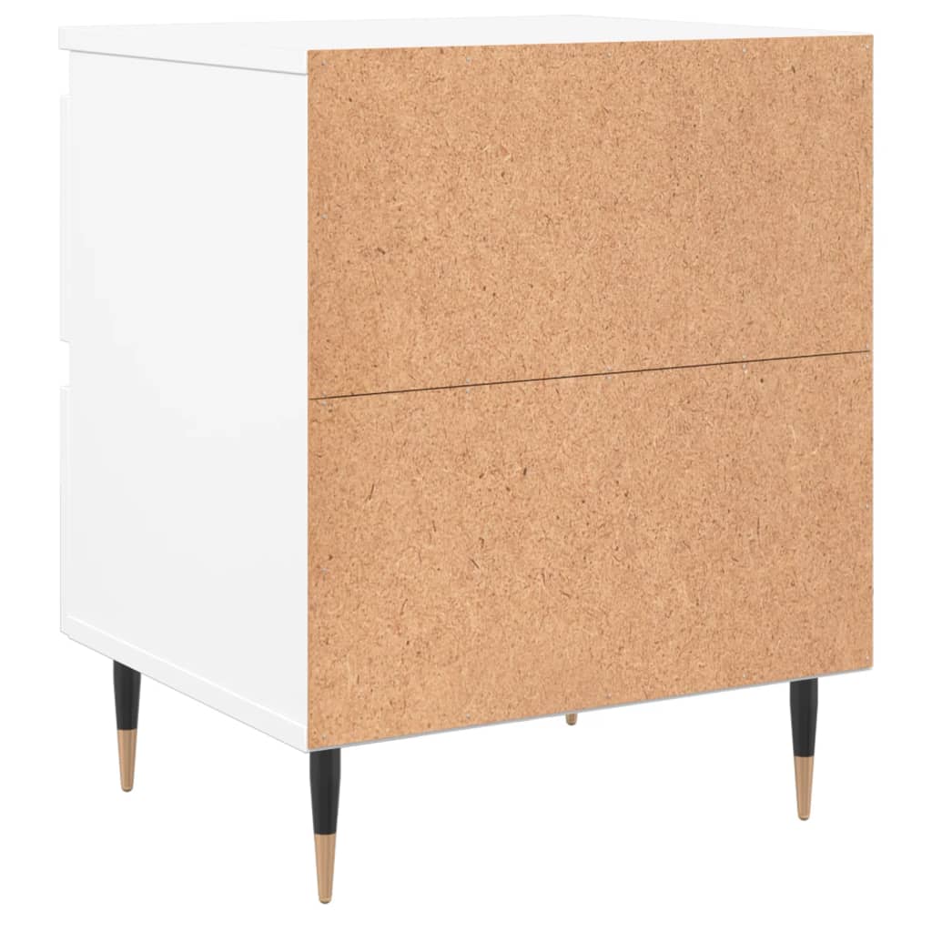 Table de chevet blanche 40x35x50 cm en bois
