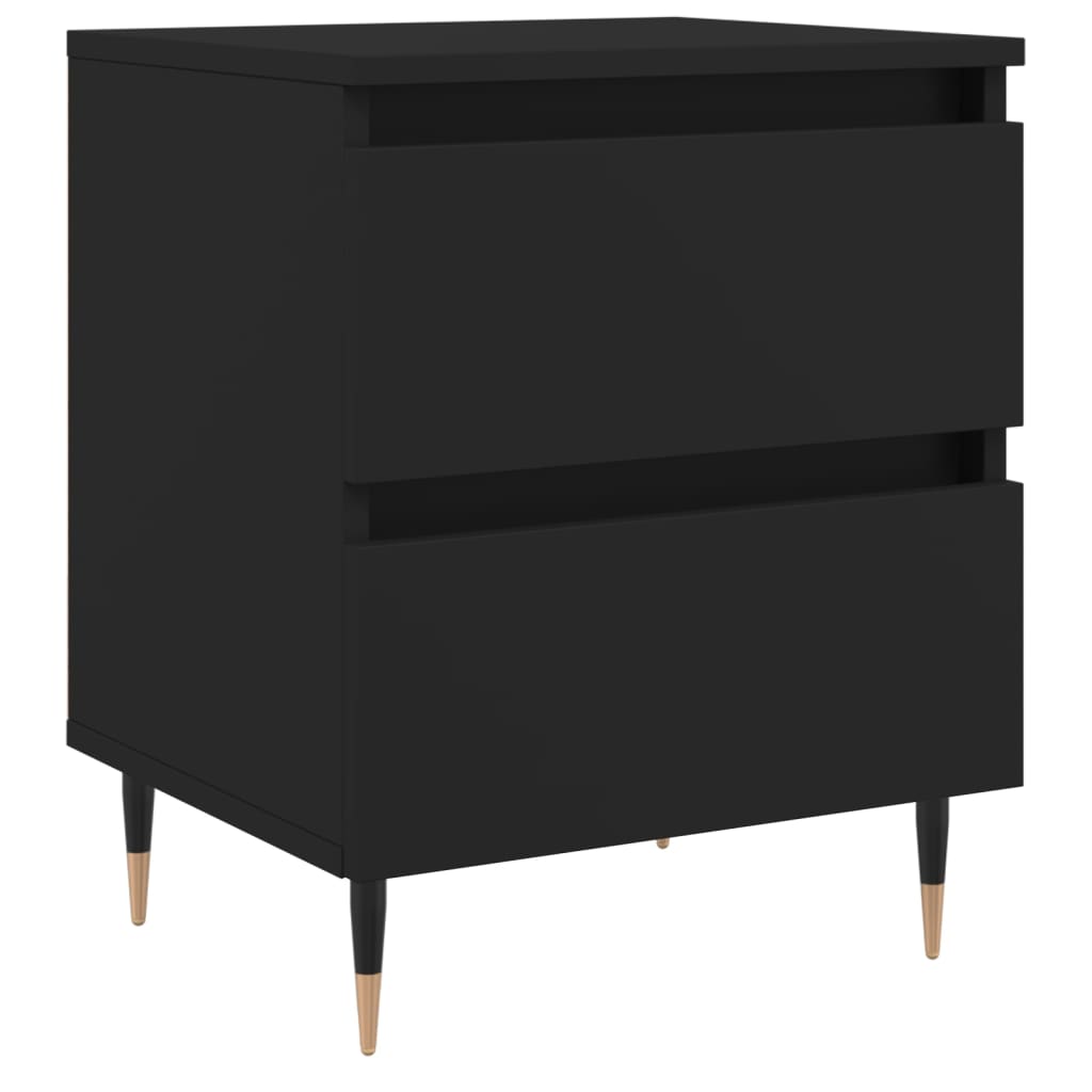 Bedside Table Black 40x35x50 cm Wood Material