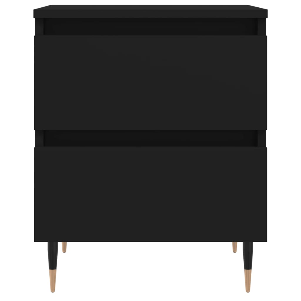 Bedside Table Black 40x35x50 cm Wood Material