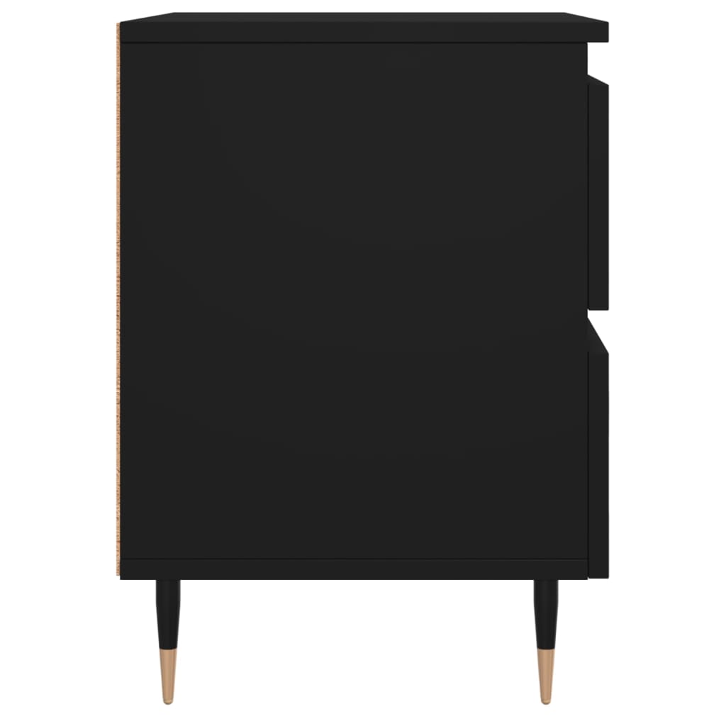 Bedside Table Black 40x35x50 cm Wood Material