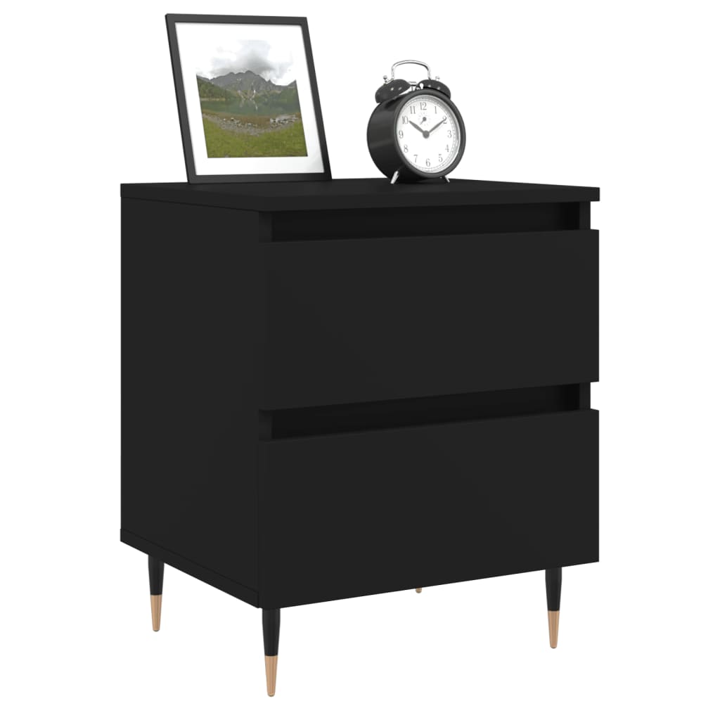 Tables de chevet 2 pcs. Noir 40x35x50 cm en bois
