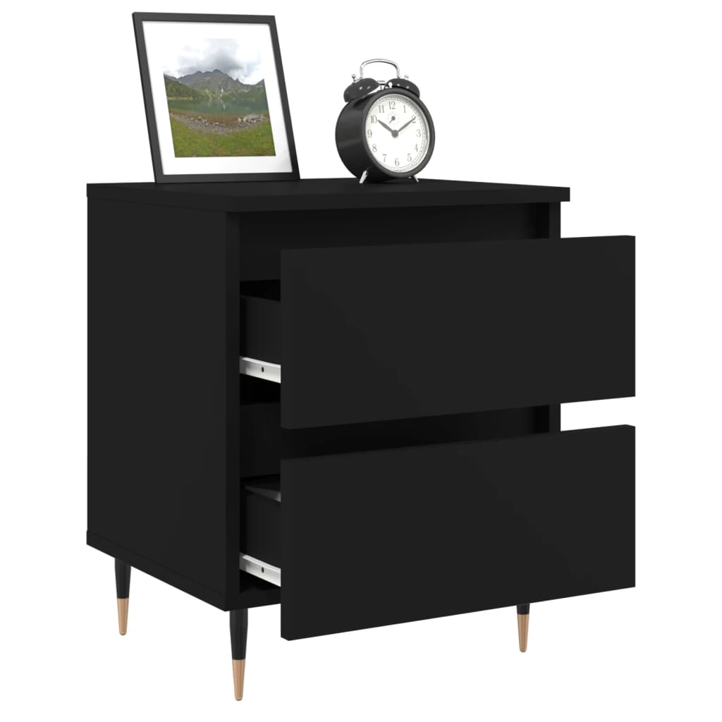 Tables de chevet 2 pcs. Noir 40x35x50 cm en bois