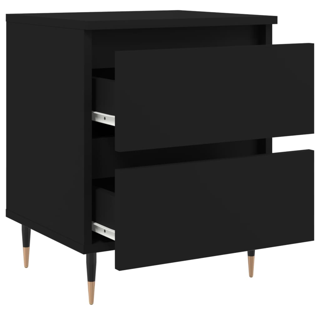 Tables de chevet 2 pcs. Noir 40x35x50 cm en bois