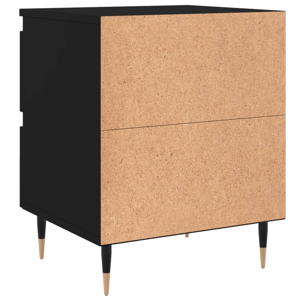 Tables de chevet 2 pcs. Noir 40x35x50 cm en bois