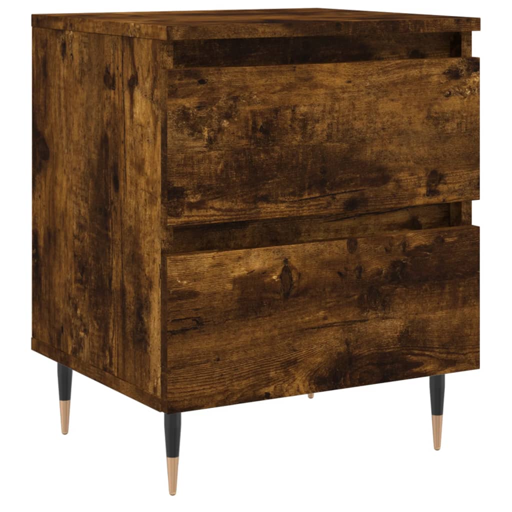 Bedside table smoked oak 40x35x50 cm wood material